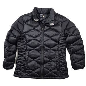 The North Face Goose‎ Down Puffer Jacket Girls XL Black Systems Inner 550 Fill